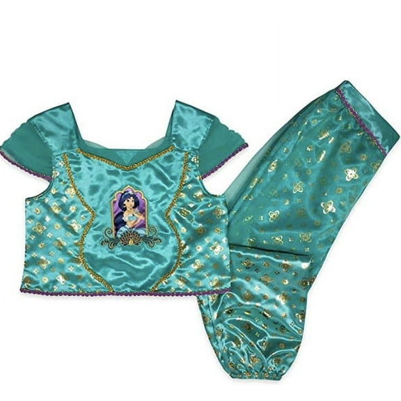 Disney Jasmine Deluxe Costume Pajama Set for Girls – Aladdin Size 5/6 Brand New