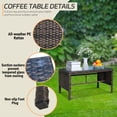 thumbnail image 2 of Omniberg 32 Inch Outdoor Wicker Coffee Side Table, Rectangular Patio Bistro Table Bar Dining Table with Tempered Glass Top for Garden Yard Porch, 2 of 8