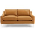 thumbnail image 6 of Modway Harness 64" Stainless Steel Base Leather Loveseat in Tan, 6 of 8
