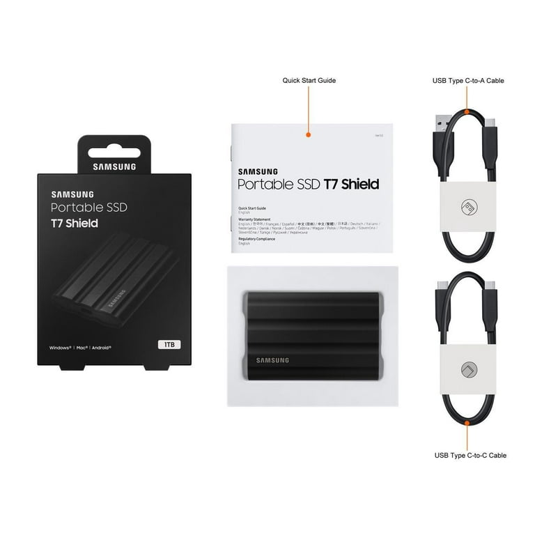 Samsung 1TB T7 Portable Rugged SSD, External Storage Memory Samsung 1TB T7 Portable Rugged SSD, External Storage Memory