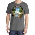 thumbnail image 2 of Wild Bobby, Enjoy Life Vintage Beach Surf Sailboat, Garment-Dyed Washed Look Short Sleeve Tees, Charcoal, Small, 2 of 3