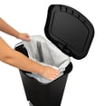 thumbnail image 5 of 13 Gallon Trash Can with Odor Protection Lid, Hands-Free Step Pedal and Bag Rings, Kitchen Waste Bin, Black, 5 of 5