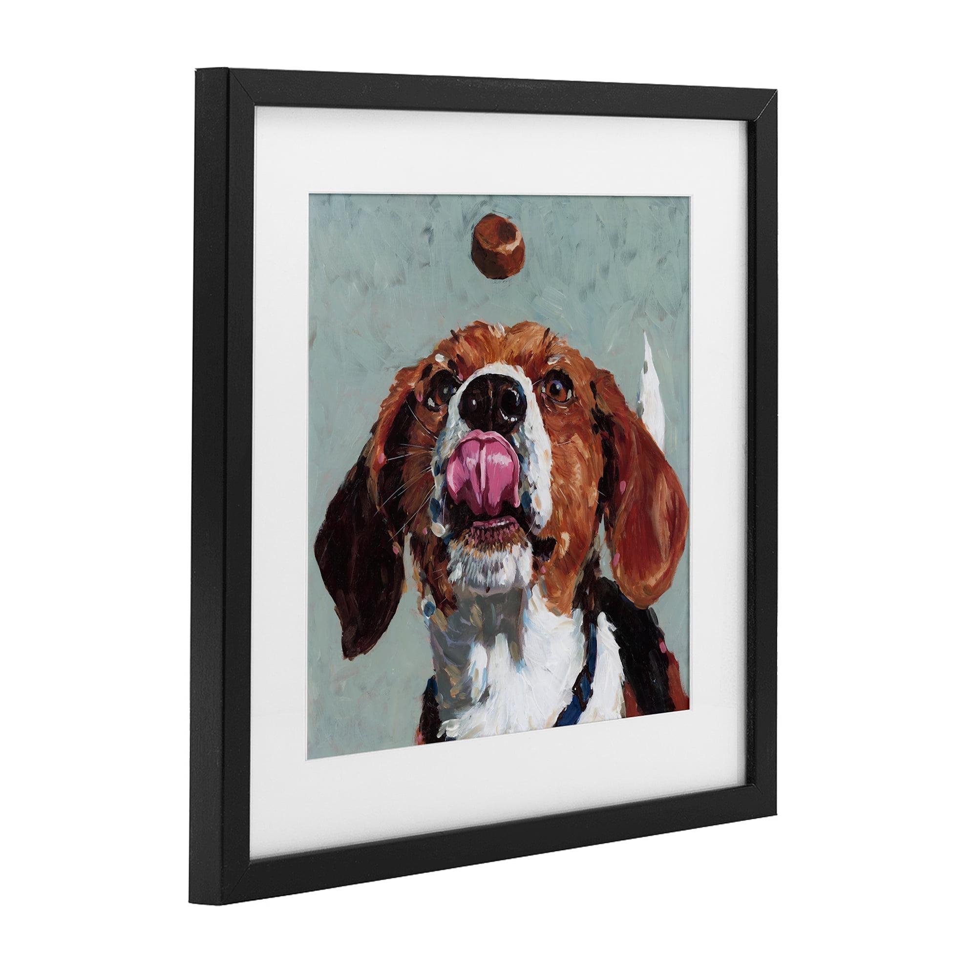 Stupell Industries Beagle Treat Excitement Black Framed Print Under Glass, design by Studio Bautista
