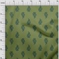 thumbnail image 2 of oneOone Cotton Poplin Fabric Leaves & Floral Block Printed Craft Fabric BTY 42 Inch Wide, 2 of 4