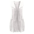 thumbnail image 3 of jsaierl Women Fringe Vest Faux Suede Tassels 70s Hippie Clothes Autumn Open-Front Leather Sleeveless Vest Cardigan Female, 3 of 7