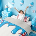 thumbnail image 3 of meiyoeat Baseball Ice Cream Twin Duvet Cover For Kids,Kids Ball Games Twin Bedding For Boys,Light Gray Reversible,2-Piece(No Comforter), 3 of 6