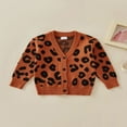 thumbnail image 2 of Kid Toddler Girl Mid-Length Cardigan  Leopard Print V-Neck Long Sleeve Button Closure Coat for Spring Autumn, 2 of 9