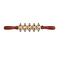 thumbnail image 2 of Wooden Massage Roller Wood Manual Massage Tool for Thigh Abdomen Back 5 Wheel, 2 of 10