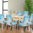 thumbnail image 5 of Christmas Chair Decoration Folding Chair Covers Christmas Snowflakes and Snow Landscape Spandex Stretch Washable Chair Protectors Dining Room Chair Covers Set of 6 Chair Covers for Party, 5 of 6