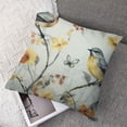 thumbnail image 7 of Acheng  Throw Pillow Covers, Grey Sparrows Print Soft Touch Accent Cushion Covers with Piped Edge,Square Pillowcase for Sofa Living Room,Set of 2 White(Two  Sides Print) 24x24in, 7 of 7