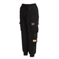 thumbnail image 2 of Pantalones deportivos holgados de poliéster para hombre, pantalones deportivos casuales de poliéster para entrenamiento, talla L, color negro, 2 of 15