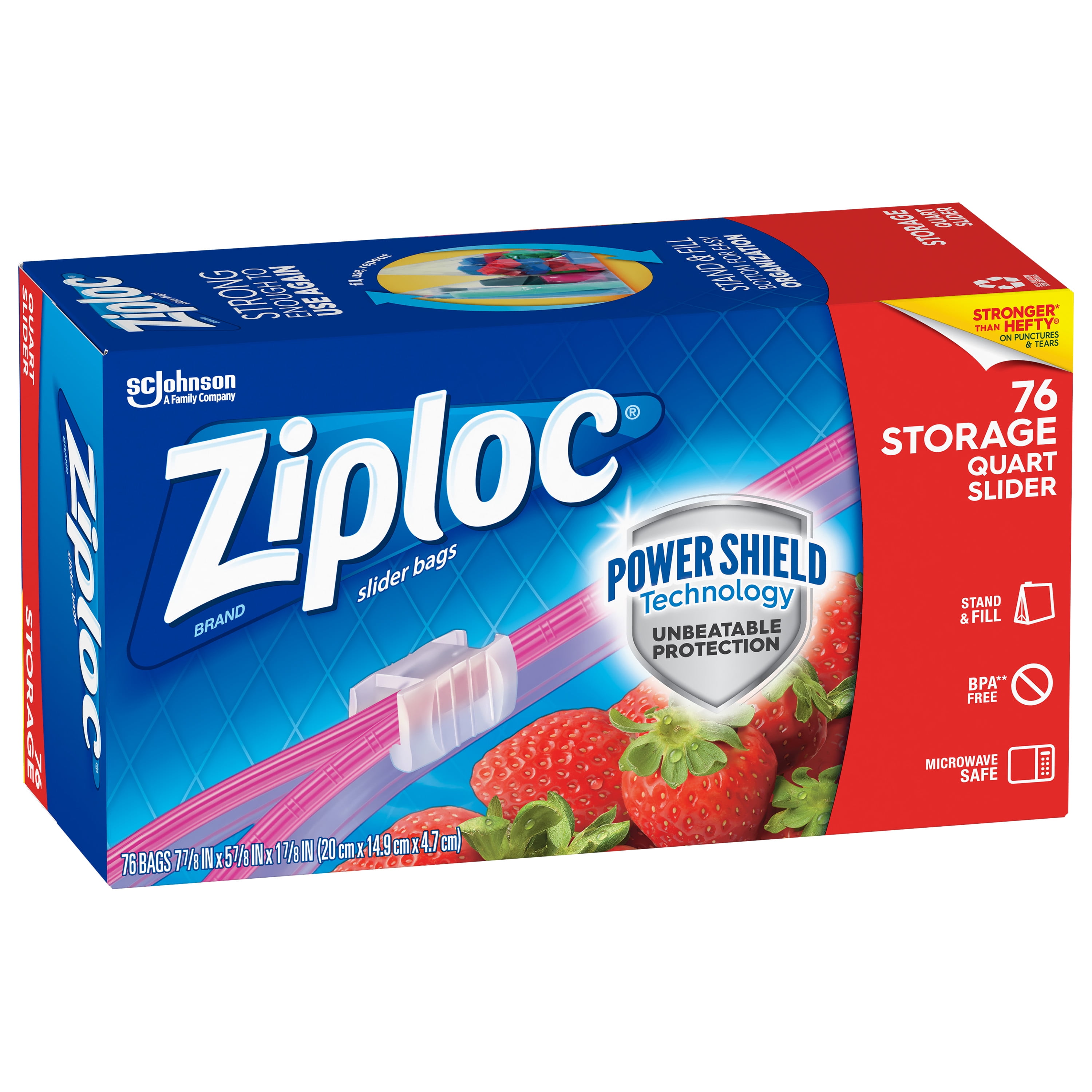 Ziploc® Quart Freezer Slider Bags, 34 ct - Pay Less Super Markets