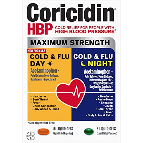 Coricidin HBP, DecongestantFree Cold Symptom Relief for People with