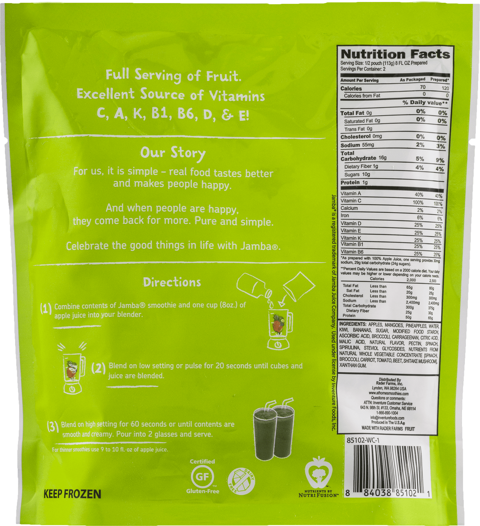 Jamba Juice Nutrition
