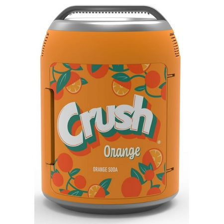 Crush Portable 6-Can Mini Personal Fridge Cooler, Beverage Shaped, Orange