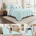 thumbnail image 6 of Quilts Full Size, Thin Aqua Striped Soft Comforter Bedding Set for Bed, Farmhouse Modern Stripes Lightweight Quilted Bedspread with Pillow Cover(2 Pieces) for All Season, 78x90 Inch, 6 of 9