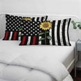 thumbnail image 4 of Red American Flag Throw Pillow Covers, Sunflower Vintage USA Flag Soft Breathable Pillow Cases with Invisible Zipper for Sleeping, Toddler Pillowcases for Couch Bed Sofa Chair 12x20 Inches, 4 of 9