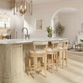 thumbnail image 3 of Maven Lane Alexander Bar Stool, Weathered Oak Finish w/ Avanti Bone Vegan Leather, 3 of 8