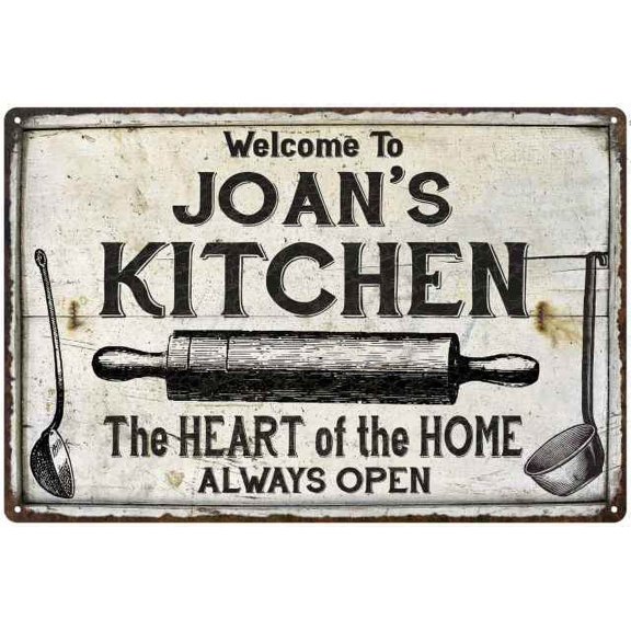 JOAN'S Kitchen Farmhouse Sign Gift 8x12 Metal 108120033065
