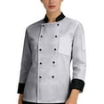 thumbnail image 3 of Hearthz Unisex Chef Coat Work Jackets for Men Women Long Sleeves Men's Chef Coat Restaurant Kitchen Chef Uniform Work Uniforms (Light Gray,4XL), 3 of 6