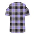 thumbnail image 5 of USSUMA Festive Fashion Womens Tops Short Sleeve V Neck Plaid Checkered Loose Tunic Pullover Shirt Tops Off Shoulder T-Shirt Loose Flowy Modern Fit Womens Clothes for Street Purple S, 5 of 7