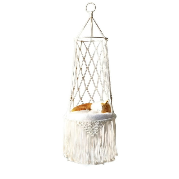 LAMIRO Cat Bed Hammock - Space-Saving Window Perch and Mounted Seat for Large Cats, Dogs, and Small Pets, 35.4x11.8in, Portable and Sturdy Indoor/Outdoor Cat Swing with Hooks, Holds Up to 11lbs