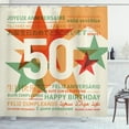 thumbnail image 1 of Ambesonne 50th Birthday Shower Curtain, Languages Celebration, 69"Wx84"L, Green Red Orange, 1 of 3