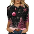 thumbnail image 2 of Elvqul Womens Tops Plus Size Crewneck Shirts Print Christmas Fashion Tops for Women, 2 of 5