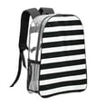 thumbnail image 3 of Susaid Black And White Stripes Print Clear Backpack See Through Transparent Plastic Clear Bookbags for School, College, Stadium,Work, 3 of 7