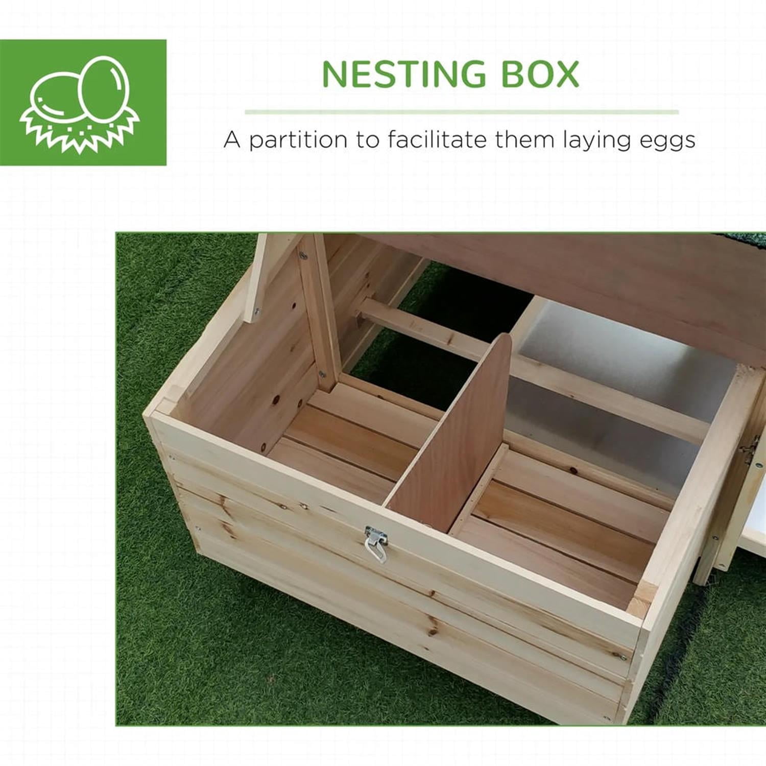Demi Bonn 77" Wooden Chicken Coop with Nesting Box, Runs, Pull-out Tray, Outdoor Hen House for 2-4 Chickens, Large Rabbit Hutch, Beige