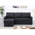 thumbnail image 7 of Howcool 82" Convertible Sleeper Sofa Bed, Pull-Out Couch with Reversible Storage Chaise, L-Shaped Sectional Couch with USB Charging, Linen Fabric Sofa for Small Living Room Apartment,Black, 7 of 7