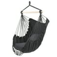 thumbnail image 3 of Hassch Plus Hanging Rope Chair Cotton Hammock Chair Swing Seat with Pillow Tassel, Gray, 3 of 10