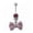 Pink, variant on Zirconia Bow Belly Button Ring Navel Nail Jewelry Body Piercing Navel Ring-Gold