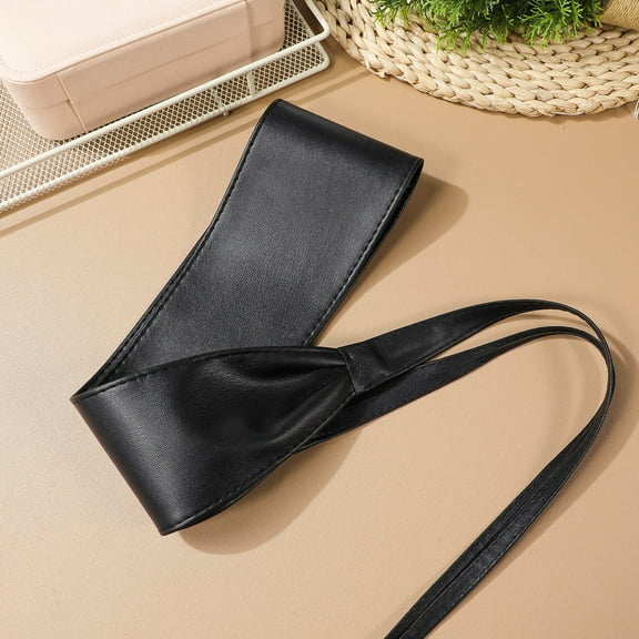 ROSENICE Leather Tie Belt For Women Wide Waist Belt Pu Leather Simple And Elegant Design 1 Set