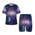 thumbnail image 1 of Fotbe Planets Stars And Galaxies1 Pijama Estampada de 2 Piezas para Niños – Ropa de Dormir de Manga Corta Cómoda para Niños y Niñas, Camiseta y Shorts de Algodón-4X-Large, 1 of 6