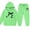 X259 Green, variant on Glisme Girls Outfit Set Bowtie Print Long Sleeve Hooded Tees With Pants Set Loose Fit Girls Outfit Size 2-3 Years Black