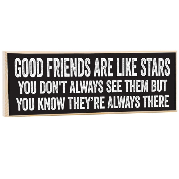 Good Friends Are Like Stars - Rustic Inspirational Positive Wooden Sign - Great Gift Moving Away Gift for Best Friends and Decoration Under