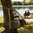 thumbnail image 4 of Outdoor Elevated Hanging Cat Bed with Breathable Mesh and Roll Up Door Portable Foldable Pet Lounger for Indoor Outside Use, 4 of 6