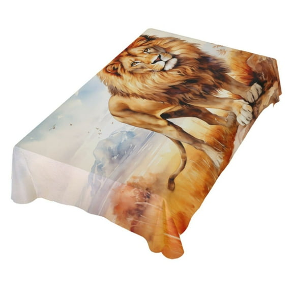 JSTEL Lion in Field Table Cloth Rectangle 60 x 108 Inch Tablecloth Anti Wrinkle Table Cover for Dining Kitchen Parties