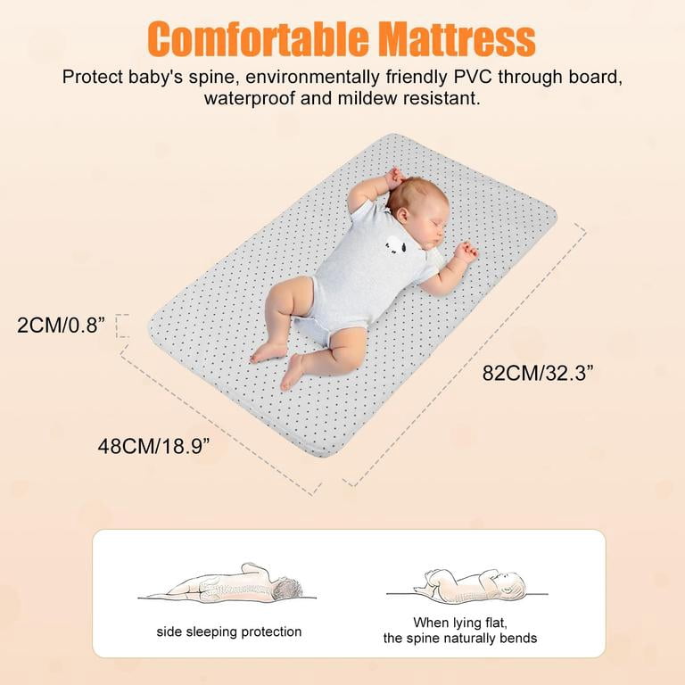 Dapmiu 4-in-1 Convertible Baby Crib, Bedside Sleeper with Changing Table, 6-Level Height Adjustable, Rocking Crib, Silent Wheels, Storage Basket, Mosquito Net, for Newborn to 24 Months,black