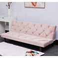 66" Velvet Futon Sofa Bed,Convertible Sofa Bed with 3 Adjustable