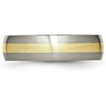thumbnail image 4 of Chisel Titanium Brushed with 14k Gold Inlay 6.2mm Band - Ring Size 6.0, 4 of 8