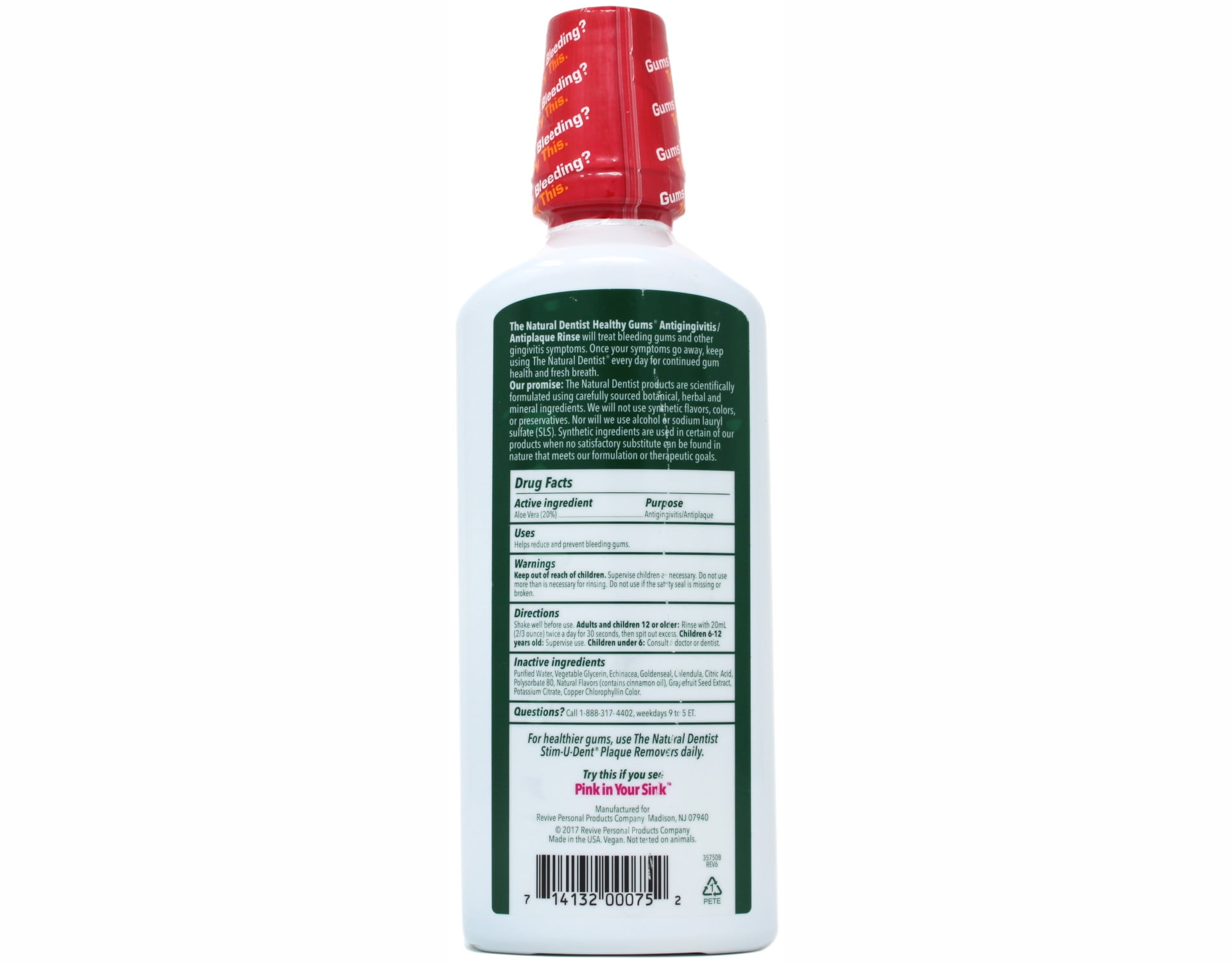 Natural Dentist Healthy Gums Antigingivitis Rinse Peppermint Twist 16.9 Ounce, Pack of 2