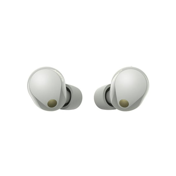 Auriculares inalámbricos True Wireless Sony WF-1000XM5 plateados con cancelación de ruido.