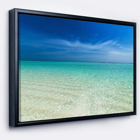 Duke Blue Devils Framed - DESIGN ART Designart 'Turquoise Ocean Under Blue Sky' Modern Seascape Framed Canvas Artwork