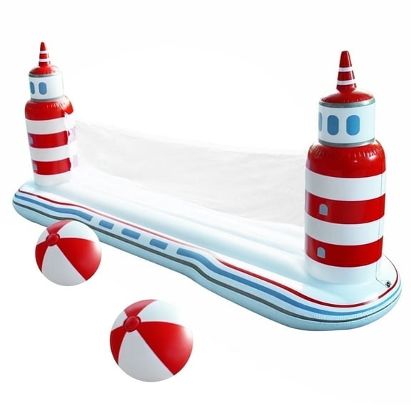 Pool Volleyball Game  Inflatable Pool Toys with Pool Volleyball & Pool Basketball Hoop, Summer Pool Game for Kids and Adults