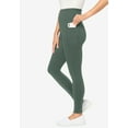 thumbnail image 3 of Woman Within Plus Size Petite Stretch-Cotton Knit Pull-On Pocket Leggings, 3 of 5