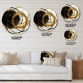 thumbnail image 4 of Designart "The Art Of Chaos Black and Gold I" Abstract Painting Round Metal Art, 4 of 5