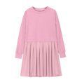 thumbnail image 4 of Odeerbi 5-14 Años Niñas Sudadera Plisada Vestido Color Sólido Manga Larga Niños Cuello Redondo Mini Vestido, 4 of 8