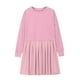 thumbnail image 4 of Odeerbi 5-14 Años Niñas Sudadera Plisada Vestido Color Sólido Manga Larga Niños Cuello Redondo Mini Vestido, 4 of 8